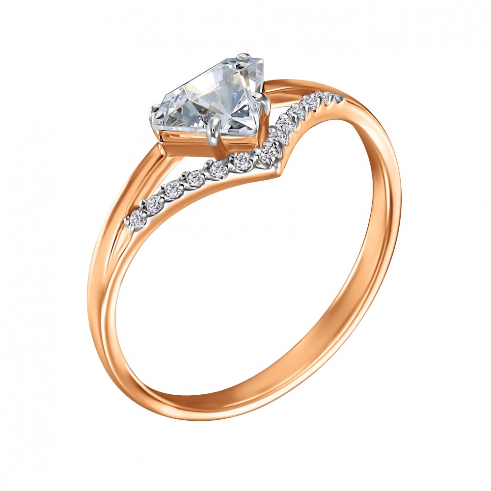 Кольцо КЛ-02 диаметр 20,0 мм с бесцветными кристал