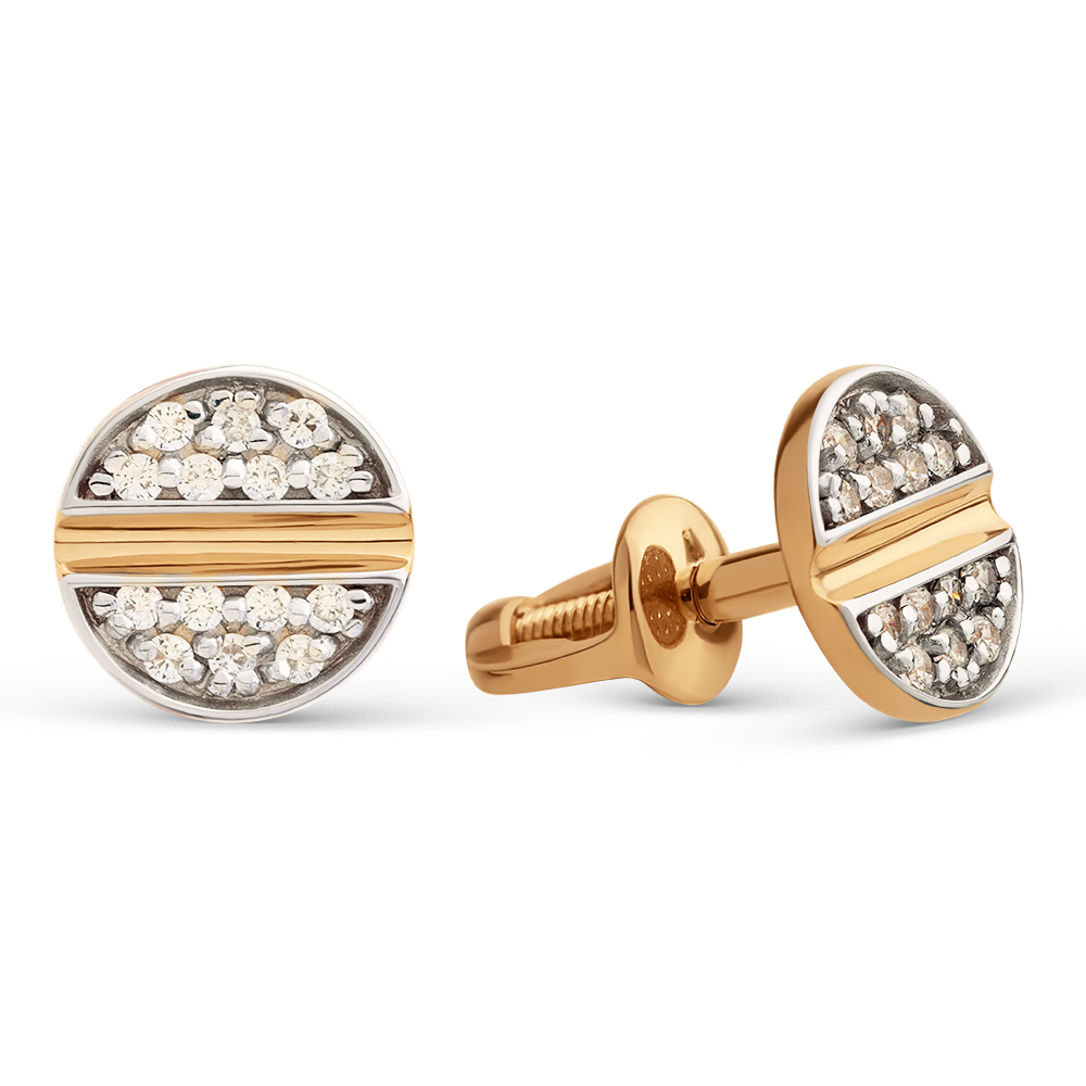 032322-1102 Серьги-пусеты (Au 585 красное)