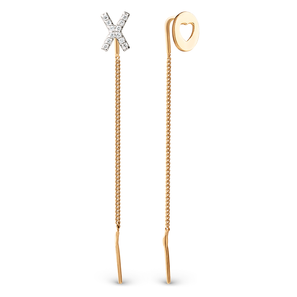 033672-1102 Серьги-продевки (Au 585 красное)